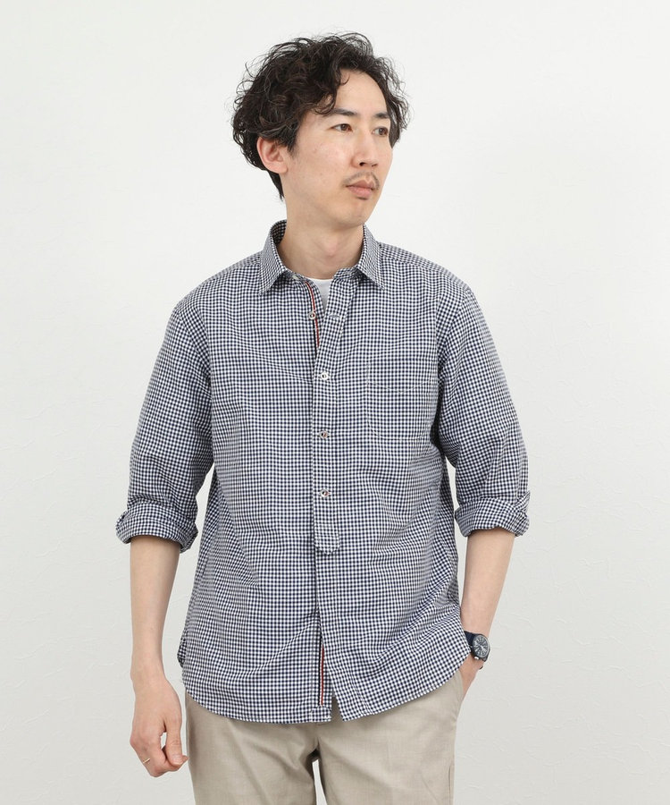 綿麻パラシュートボタン7分袖シャツ 26SS