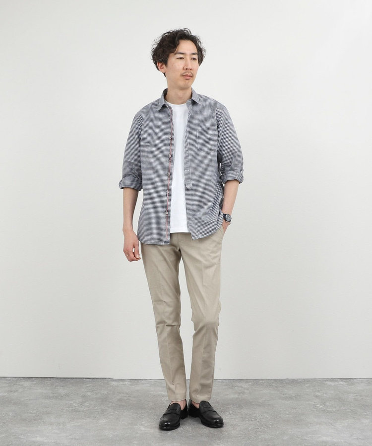 綿麻パラシュートボタン7分袖シャツ 26SS