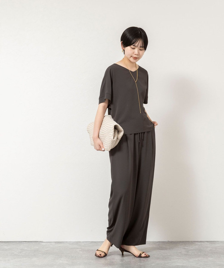 【WEB＆一部店舗限定カラー】《セットアップ対応》ジョーゼットイージーワイドパンツ