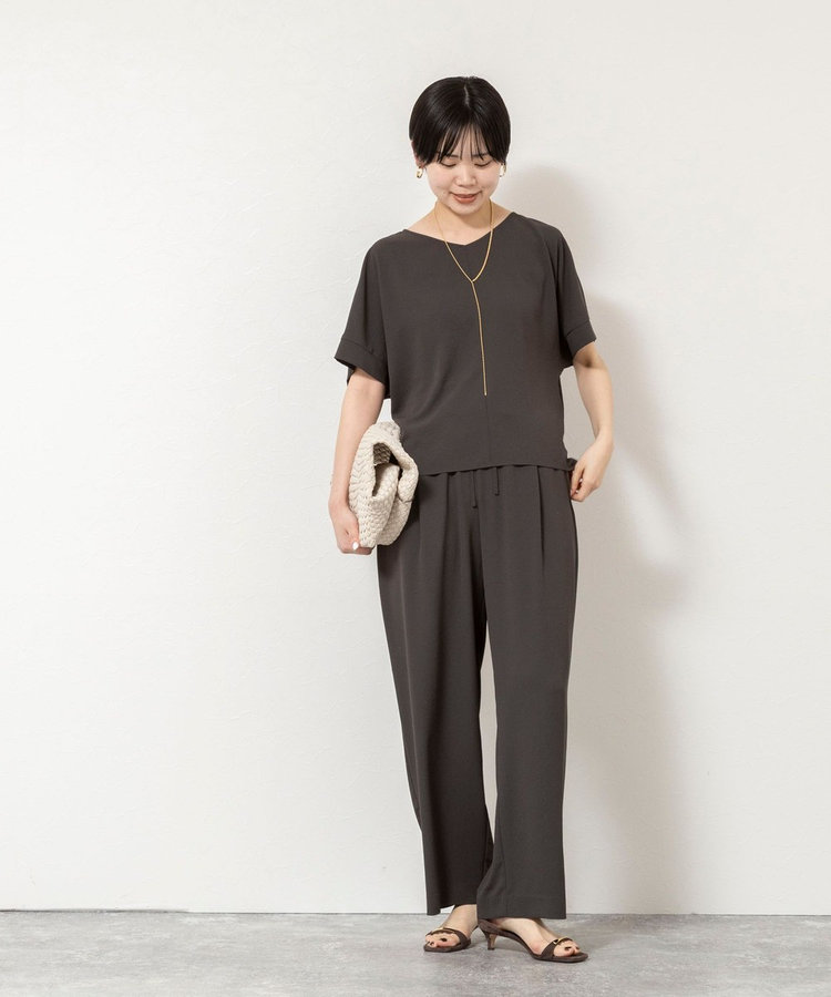 【WEB＆一部店舗限定カラー】《セットアップ対応》ジョーゼットイージーワイドパンツ