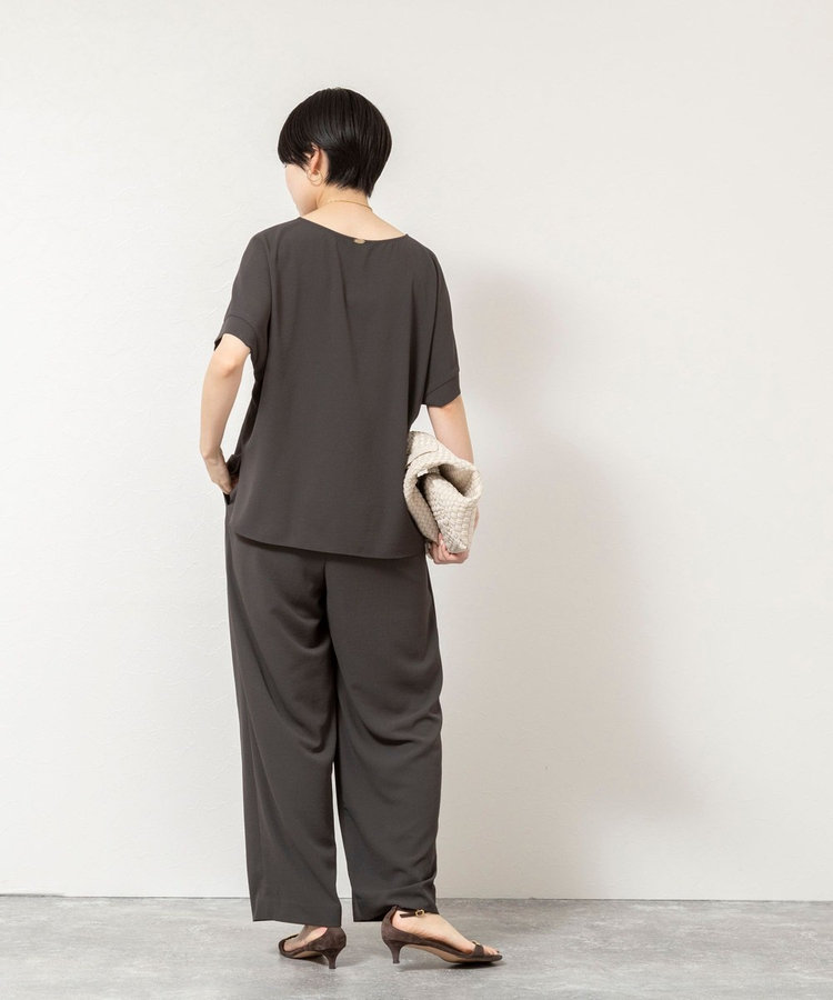 【WEB＆一部店舗限定カラー】《セットアップ対応》ジョーゼットイージーワイドパンツ