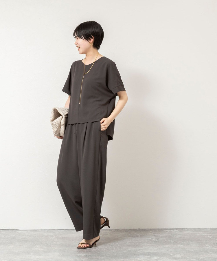 【WEB＆一部店舗限定カラー】《セットアップ対応》ジョーゼットイージーワイドパンツ