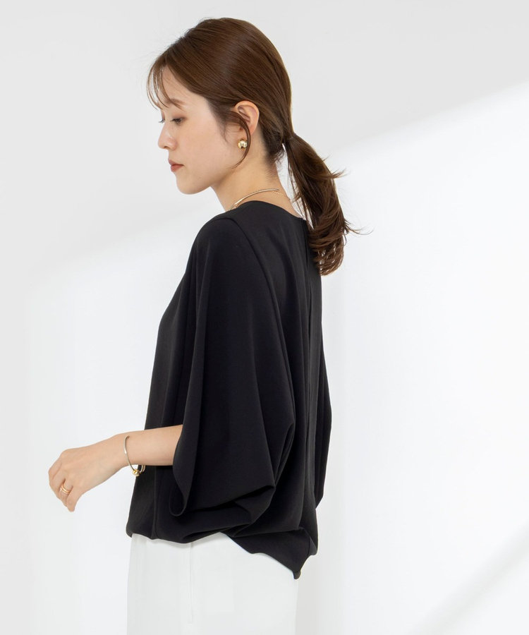 【WEB限定】ウォッシャブルジョーゼットコクーンブラウス
