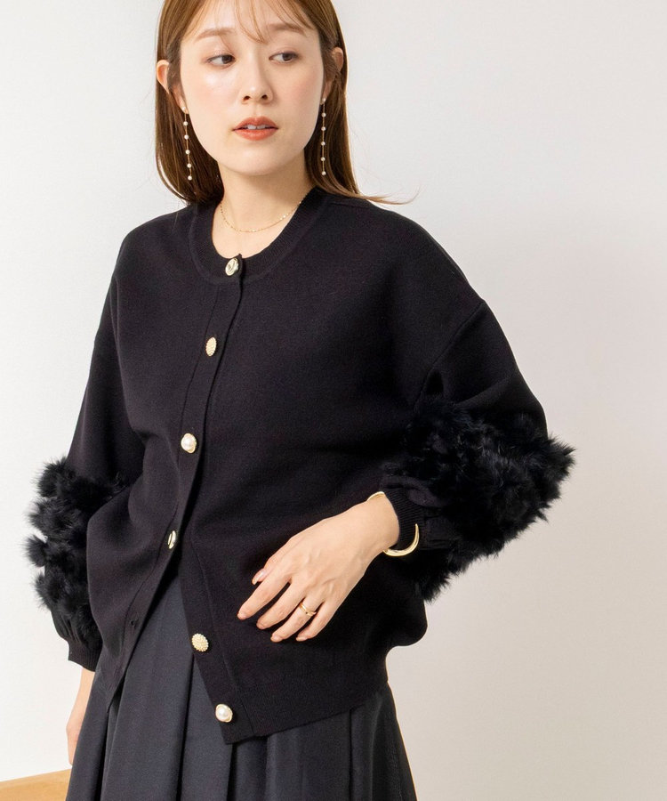 【TORRAZZO DONNA/トラッゾドンナ】2WAY Rabbit Fur knit Top