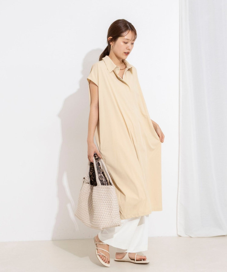 ［WEB限定 SPECIAL SALE！］ウォッシャブル襟付きコクーンワンピース