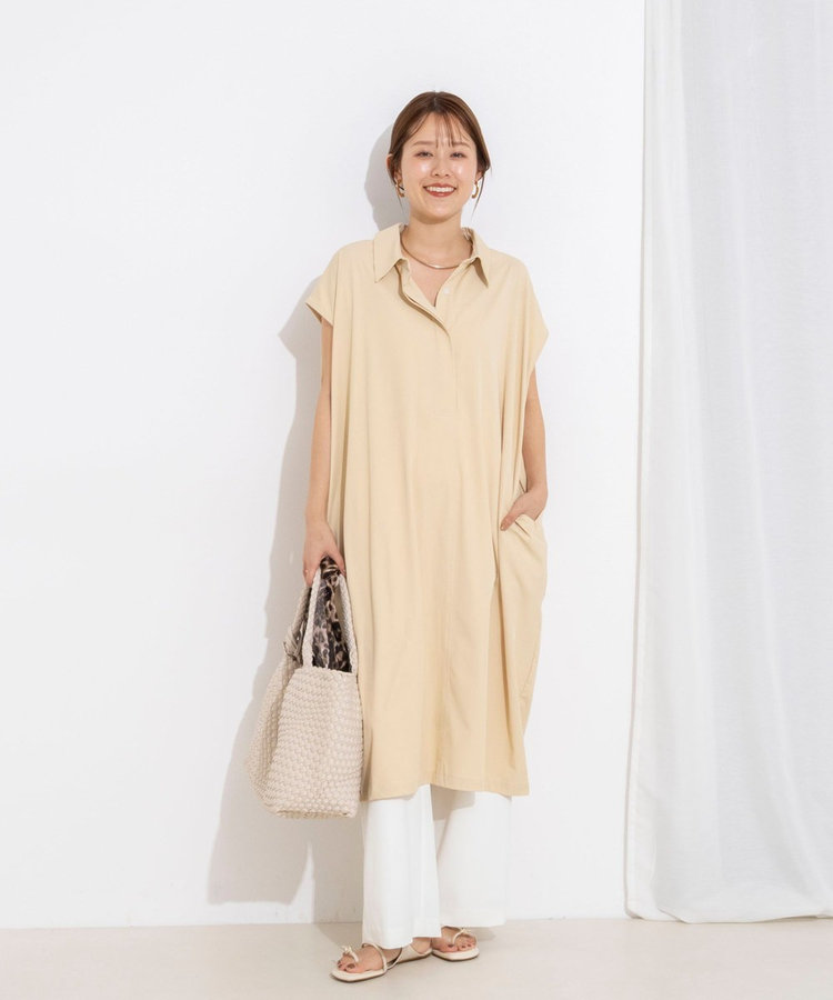 ［WEB限定 SPECIAL SALE！］ウォッシャブル襟付きコクーンワンピース