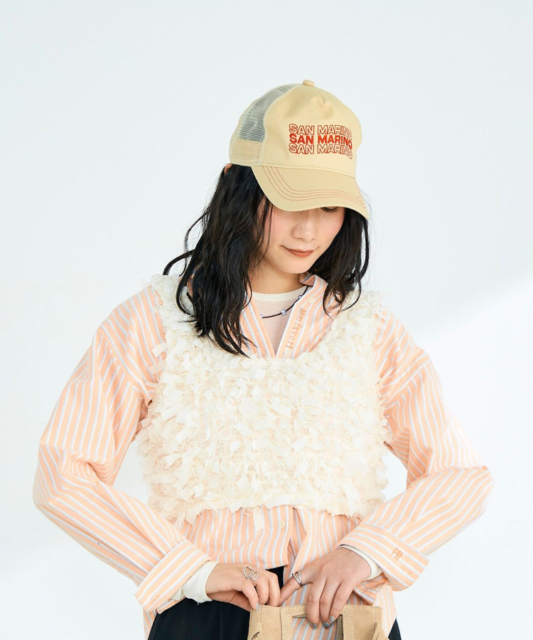 【CASSELINI/キャセリーニ】刺しゅうメッシュキャップ