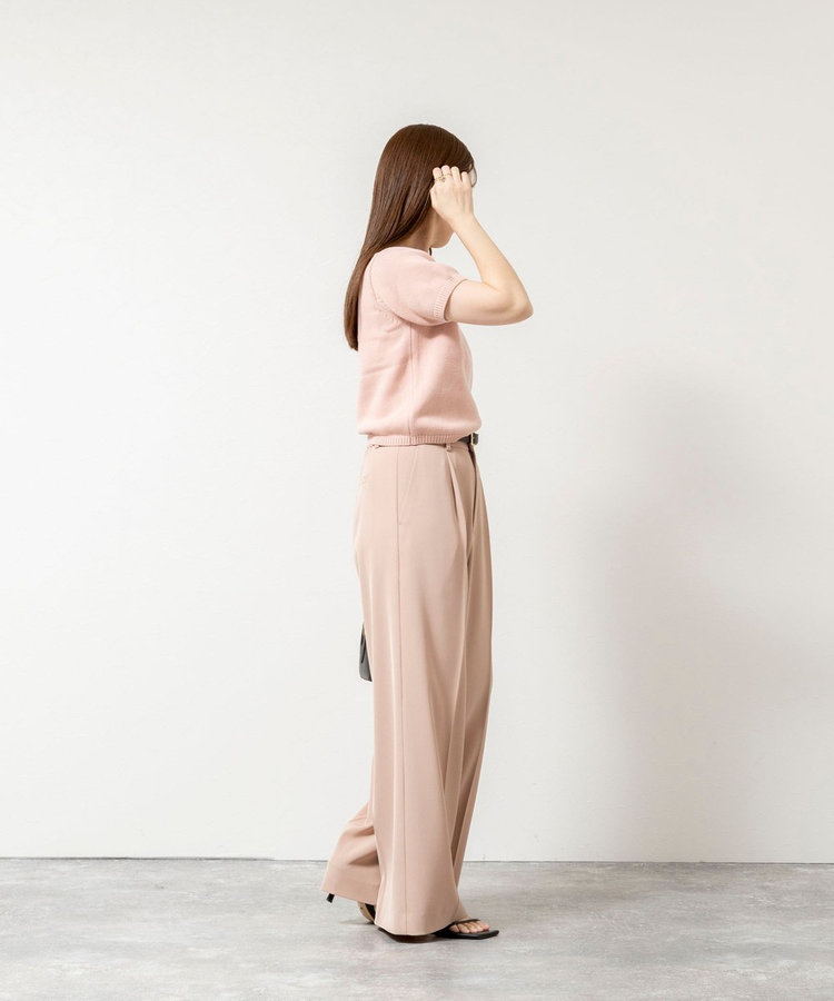ウォッシャブル強撚ツイルワイドパンツ