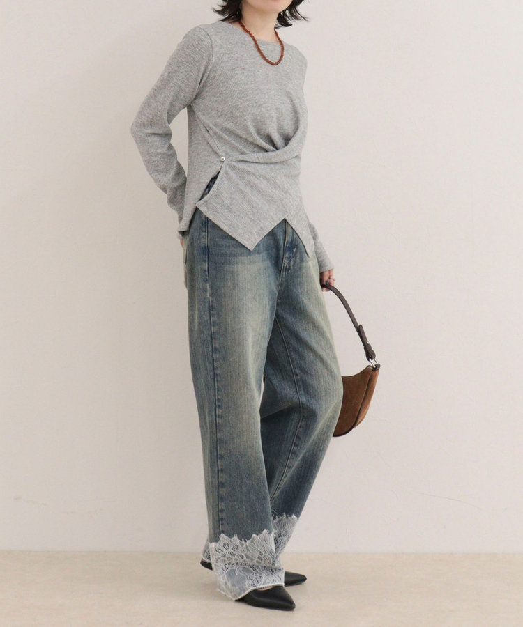 リブニットソーカシュクールプルオーバー