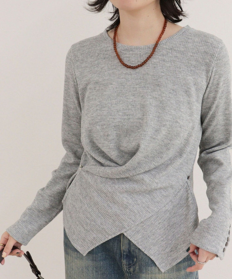 リブニットソーカシュクールプルオーバー