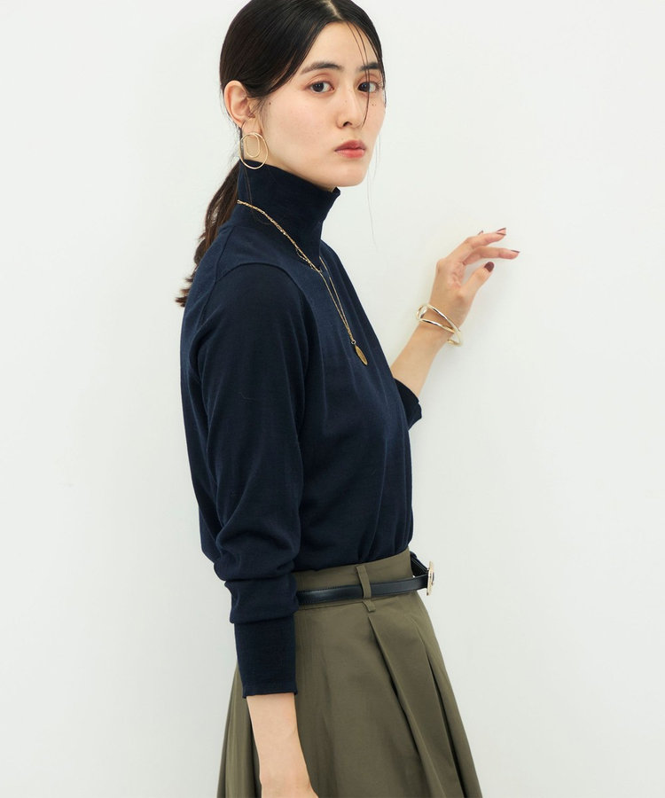 《手洗い可能》ウール100 18Ｇハイネックプルオーバー