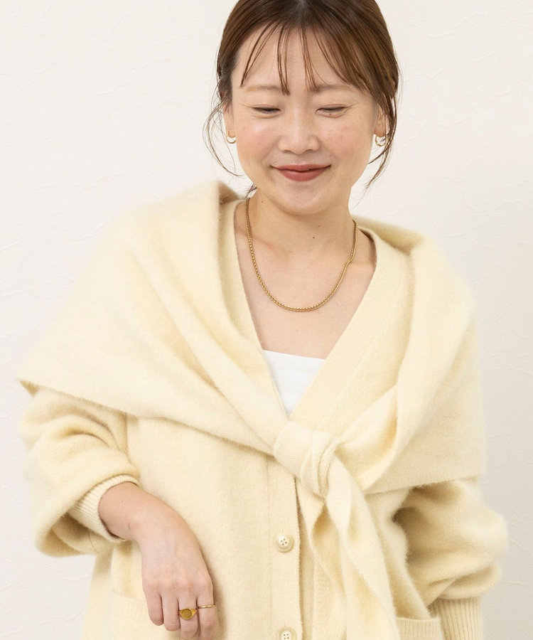 【一部WEB限定カラー】ウール混へアリーVネックカーディガン