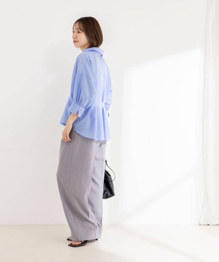 ウォッシャブルシアースキッパータック半袖ブラウス