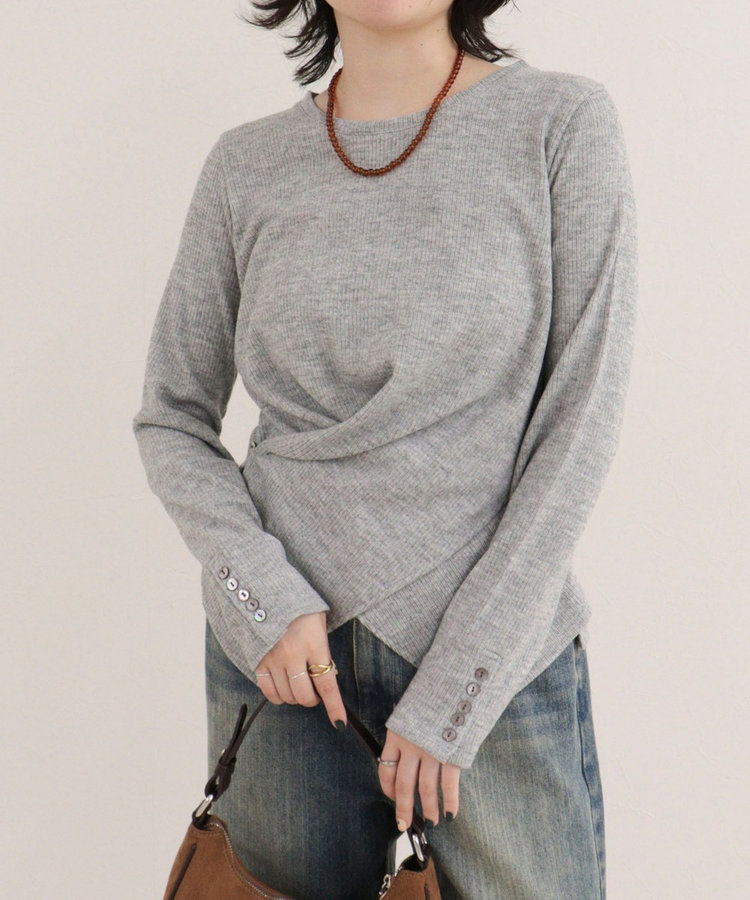 リブニットソーカシュクールプルオーバー