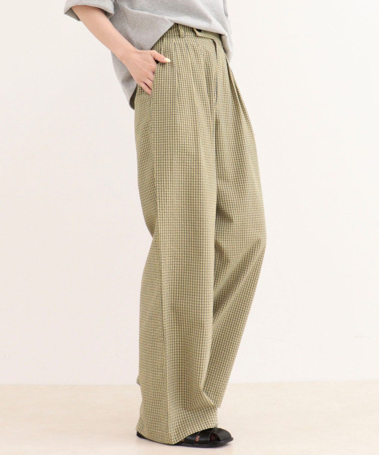 ［WEB限定 SPECIAL SALE！］《セットアップ対応》ギンガム/無地タックパンツ