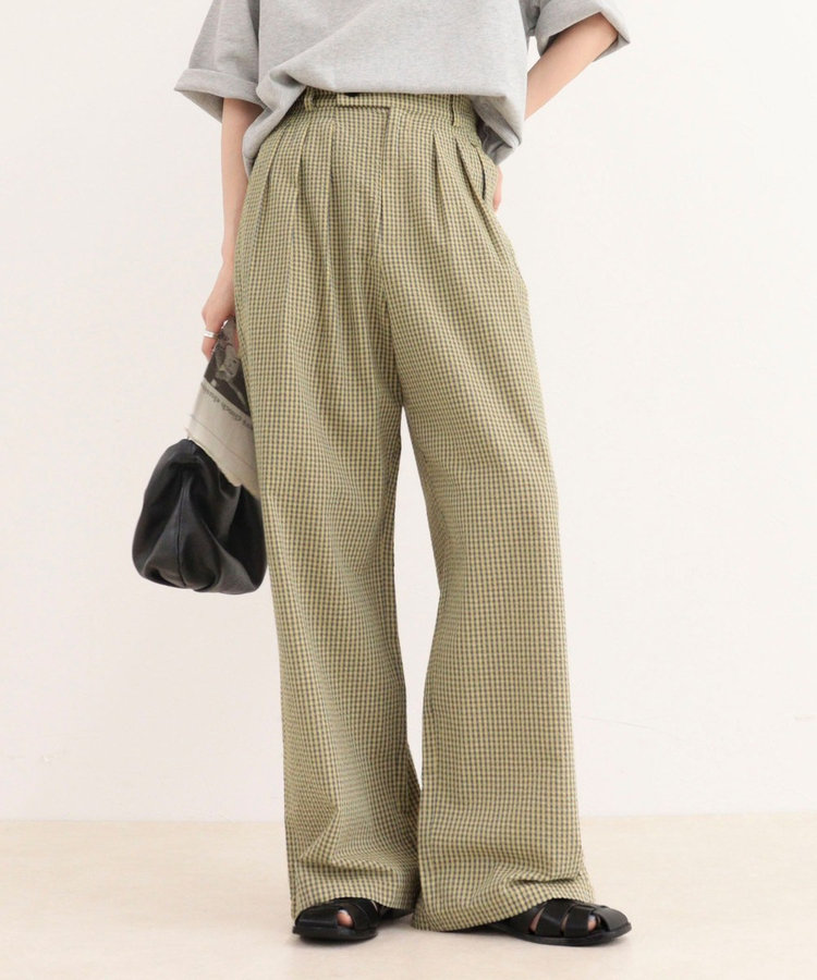 ［WEB限定 SPECIAL SALE！］《セットアップ対応》ギンガム/無地タックパンツ