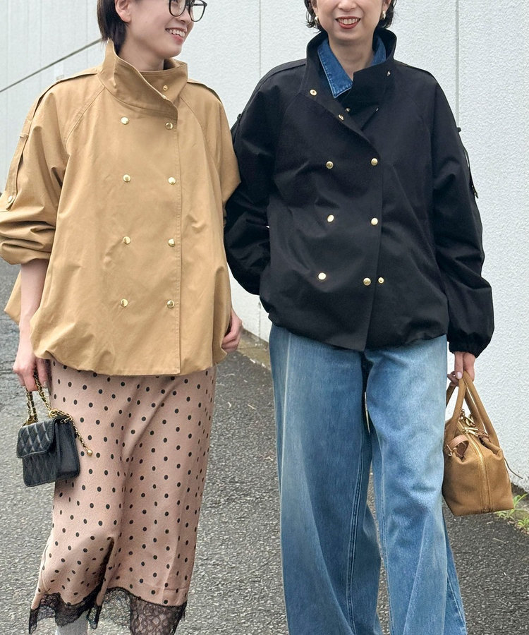 ショートトレンチスタンドカラーブルゾン