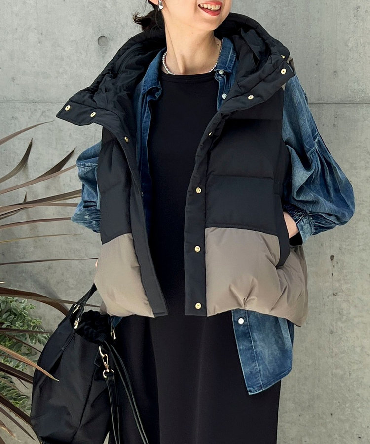 エアリーフードピュアダウンベスト（5-0819-6-04-003）｜MICO COULIER