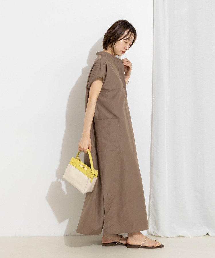 【WEB＆一部店舗限定カラー】ウォッシャブルエクセルテックタンブラースタンドカラースキッパーワンピース