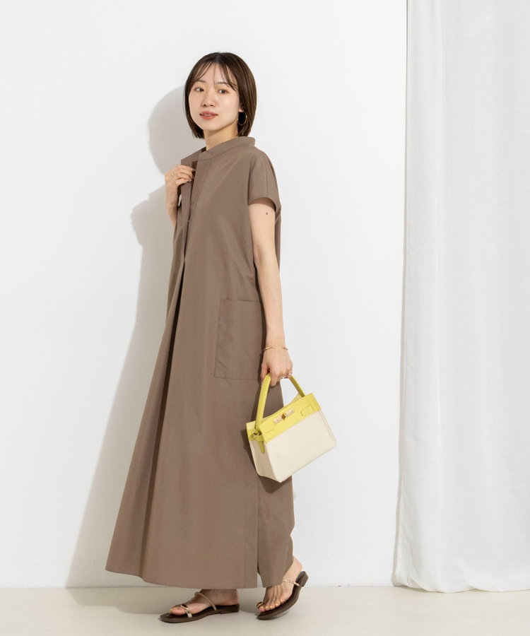 【WEB＆一部店舗限定カラー】ウォッシャブルエクセルテックタンブラースタンドカラースキッパーワンピース