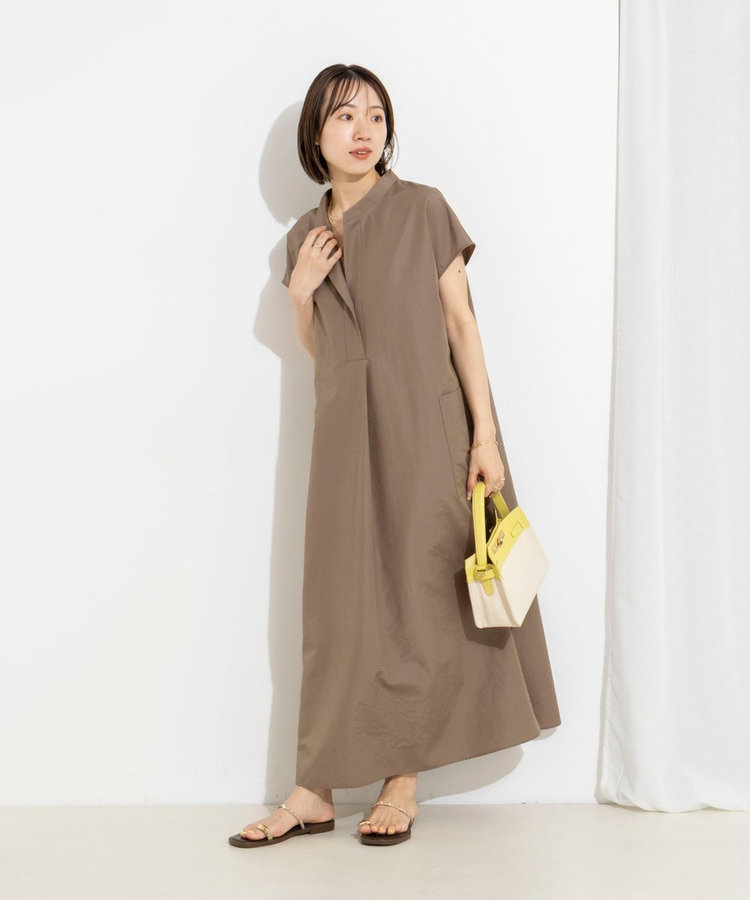 【WEB＆一部店舗限定カラー】ウォッシャブルエクセルテックタンブラースタンドカラースキッパーワンピース