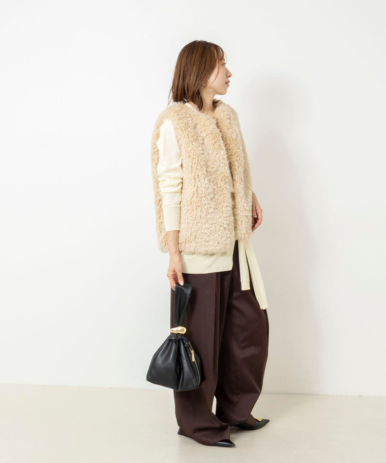 【 SHOP PRESS二見別注カラー】レイヤードピース付きVネックプルオーバー