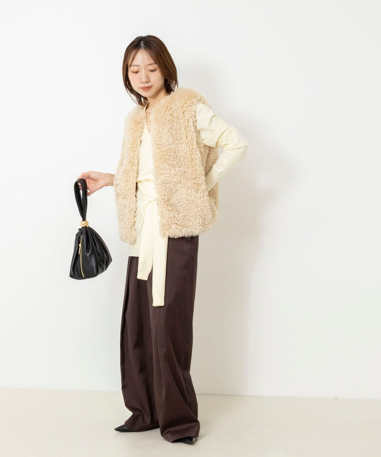 【 SHOP PRESS二見別注カラー】レイヤードピース付きVネックプルオーバー