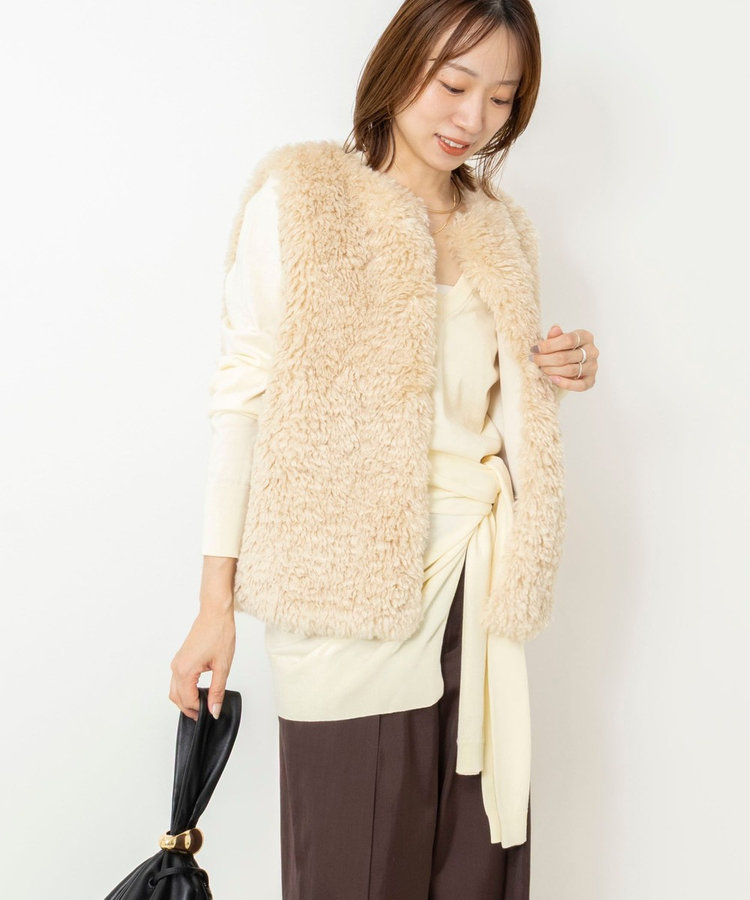 【 SHOP PRESS二見別注カラー】レイヤードピース付きVネックプルオーバー