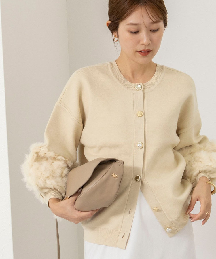 【TORRAZZO DONNA/トラッゾドンナ】2WAY Rabbit Fur knit Top