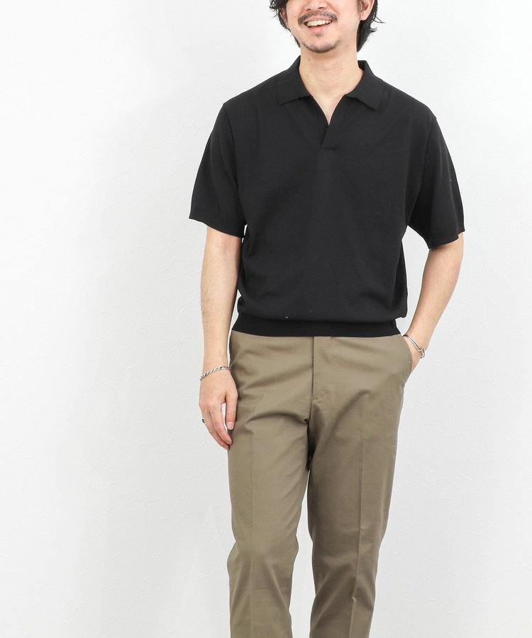 ［WEB限定 TIME SALE！］強撚シルクコットン 成型スキッパーニットポロ 26SS / ウォッシャブル