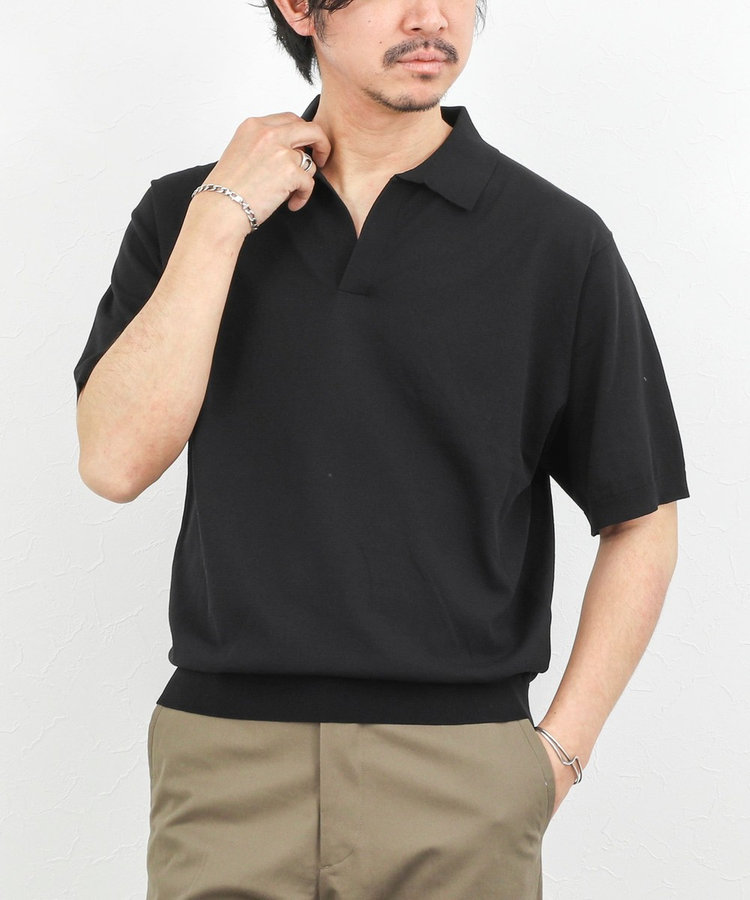 ［WEB限定 TIME SALE！］強撚シルクコットン 成型スキッパーニットポロ 26SS / ウォッシャブル