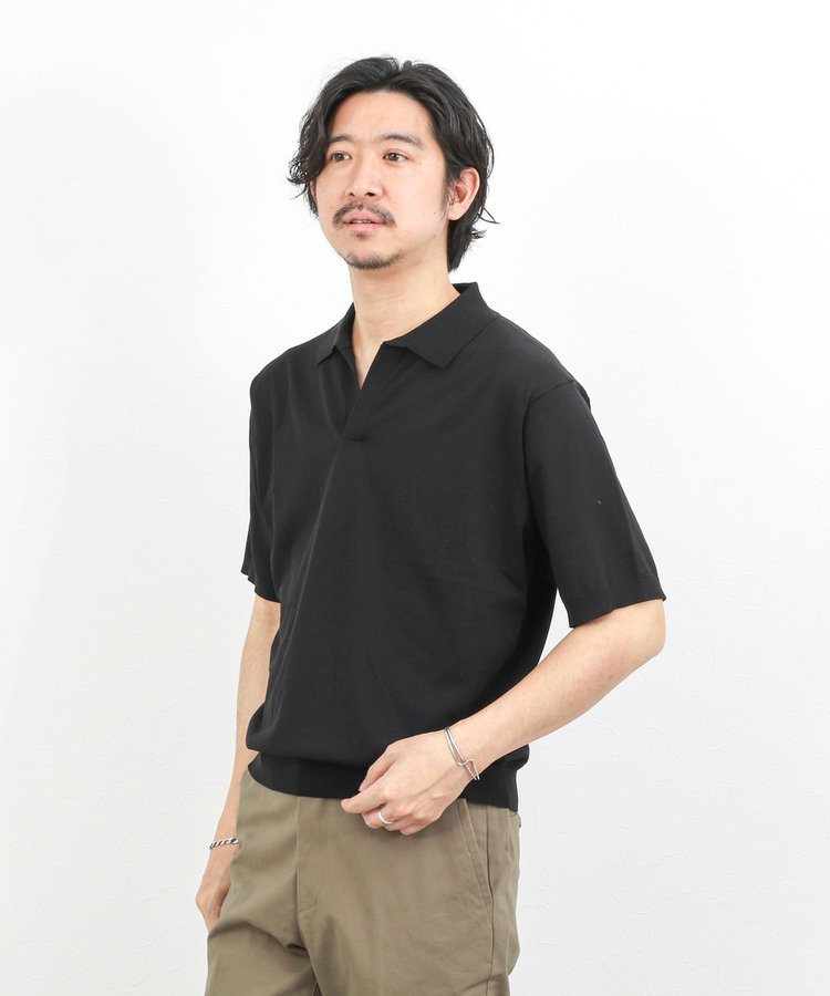 ［WEB限定 TIME SALE！］強撚シルクコットン 成型スキッパーニットポロ 26SS / ウォッシャブル
