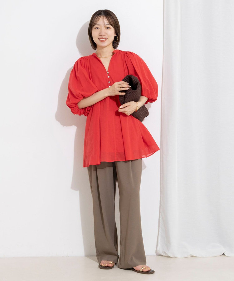 【WEB＆一部店舗限定カラー】《セットアップ対応》ジョーゼットイージーワイドパンツ