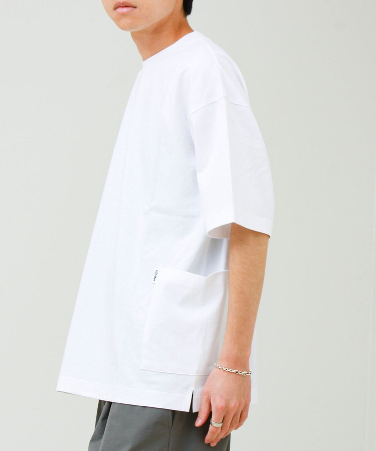 バックステッチ サイドポケット クルーネックTシャツ