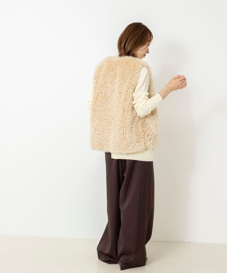 【 SHOP PRESS二見別注カラー】レイヤードピース付きVネックプルオーバー