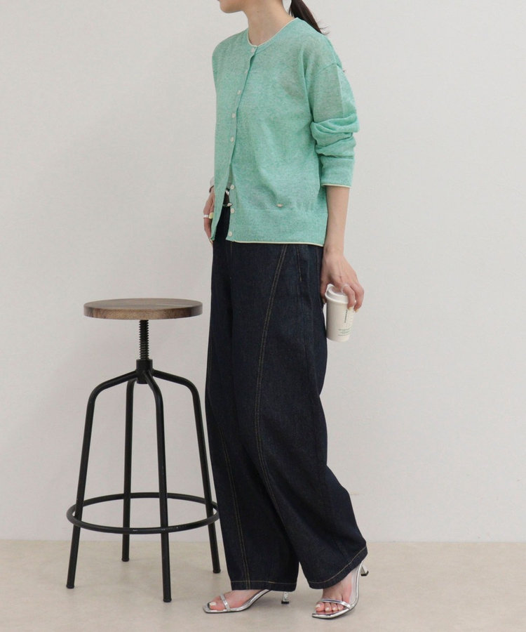 ライトオンス切替ワイドデニムパンツ