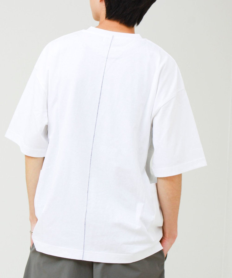 バックステッチ サイドポケット クルーネックTシャツ