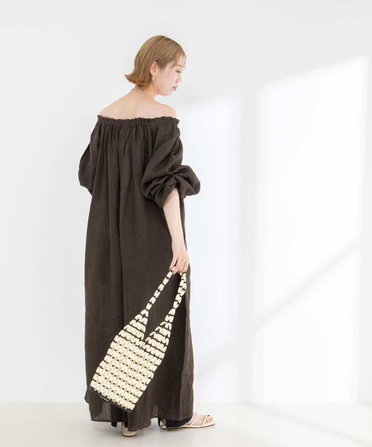 【WALANCE/ワランス】natural dye linen balloon sleeve dress