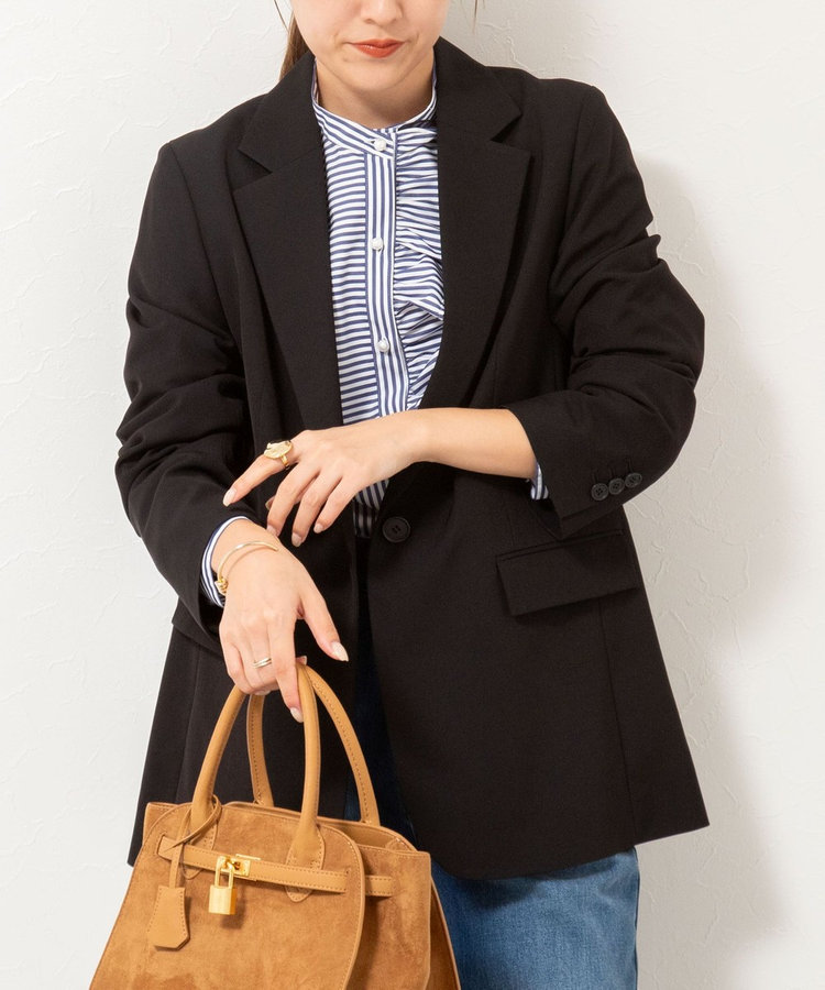 《セットアップ対応》ウォッシャブルストレッチギャバテーラードジャケット