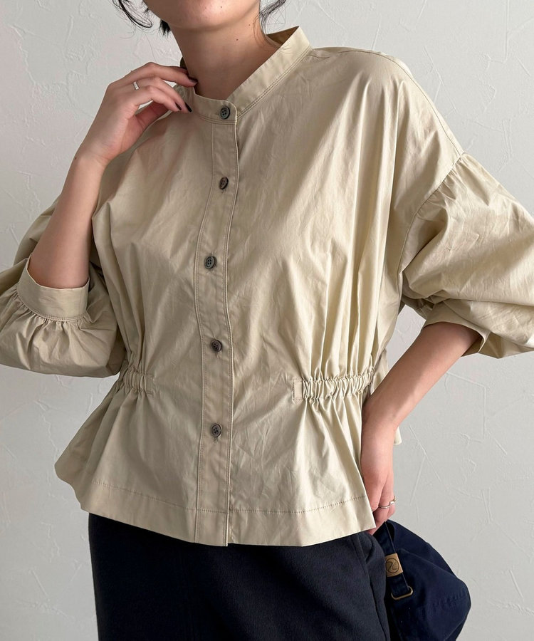 ウエストギャザーHOLEシャツ OPEN COLLAR LAWN SHIRT – Shinzone