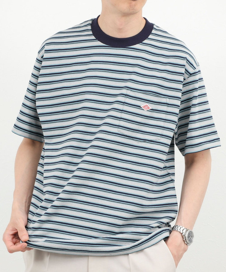 DANTON/ダントン】POCKET T-SHIRT STRIPE 26SS（DT-C0198 TCB STRIPE