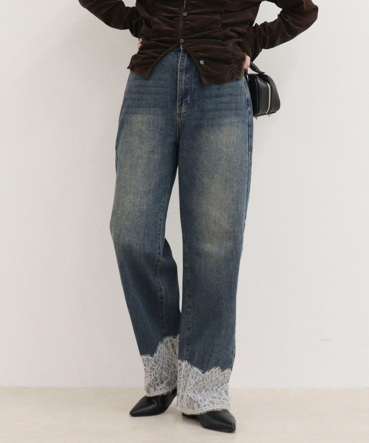 Dual Hem Lace Denim