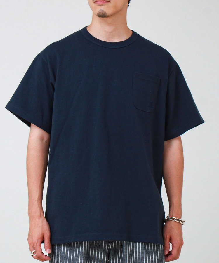 ［WEB限定 SPECIAL SALE！］【GEVACO/ゲバコ】ベーシックオープンエンド天竺ポケット刺繍Tシャツ