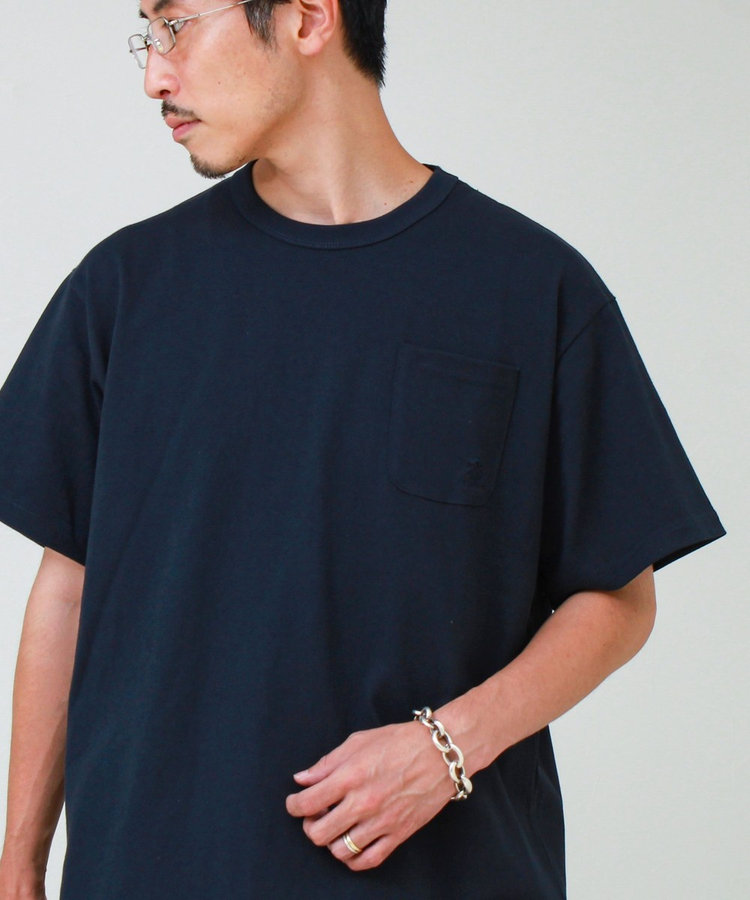 ［WEB限定 SPECIAL SALE！］【GEVACO/ゲバコ】ベーシックオープンエンド天竺ポケット刺繍Tシャツ