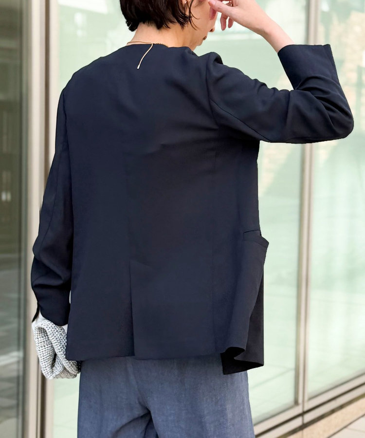 《セットアップ対応》【UVカット・接触冷感】ライトツイルノーカラージャケット