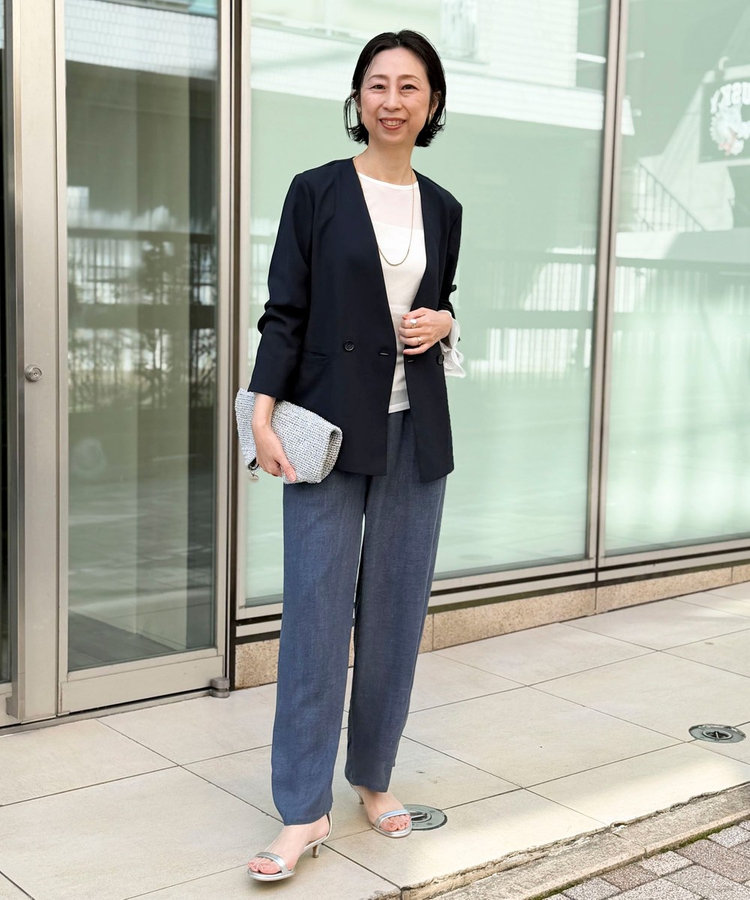 《セットアップ対応》【UVカット・接触冷感】ライトツイルノーカラージャケット