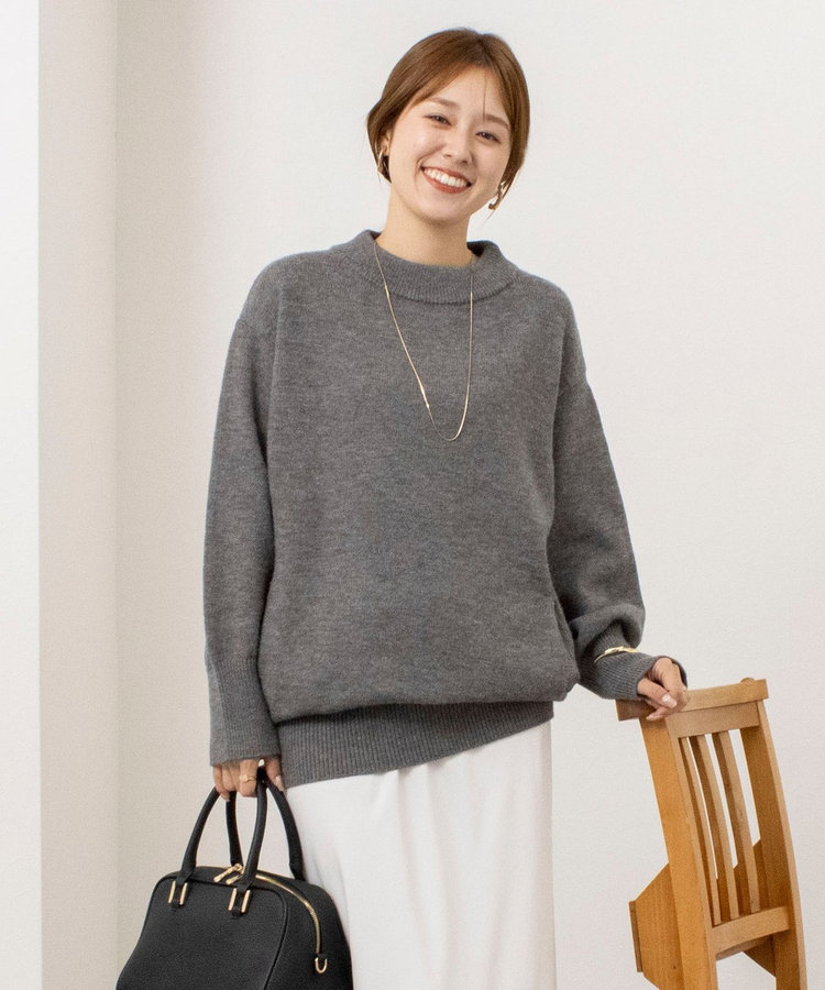 【WEB限定】ワイドリブヘムロングニット