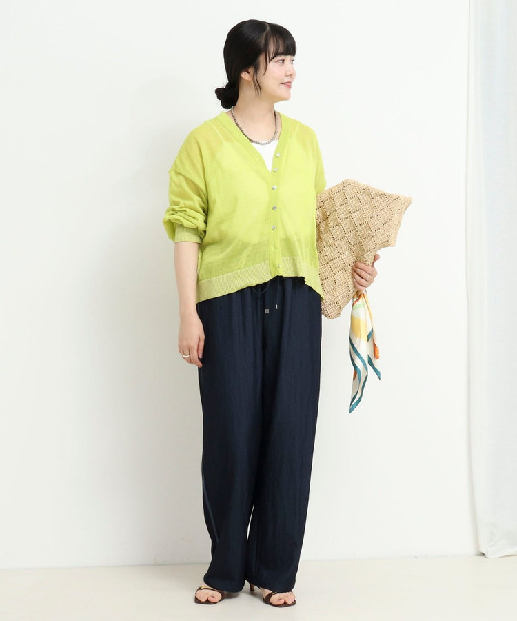 サイドラインデニムワイドパンツ
