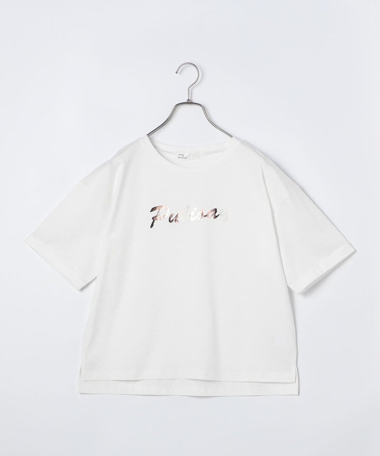 箔プリントロゴ袖折返しTシャツ（4-0810-3-23-001）｜fredy couleur(フレディ  クルール）｜OUTLET(アウトレット）｜women（WOMEN）｜NOLLEY'S MALL（ノーリーズ モール）