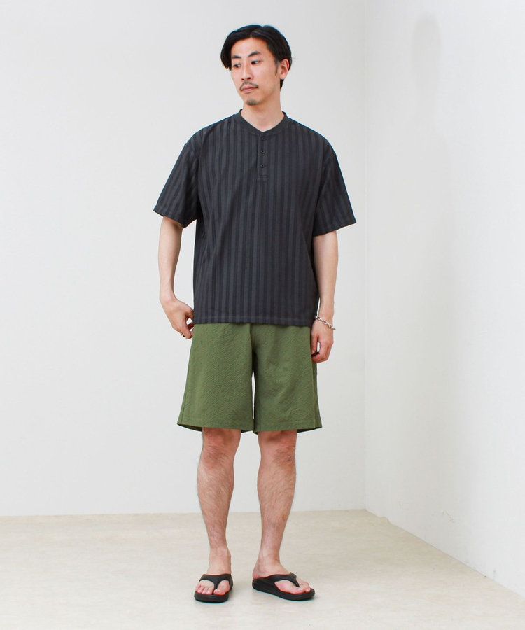 シアージャガード ヘンリーネックTシャツ